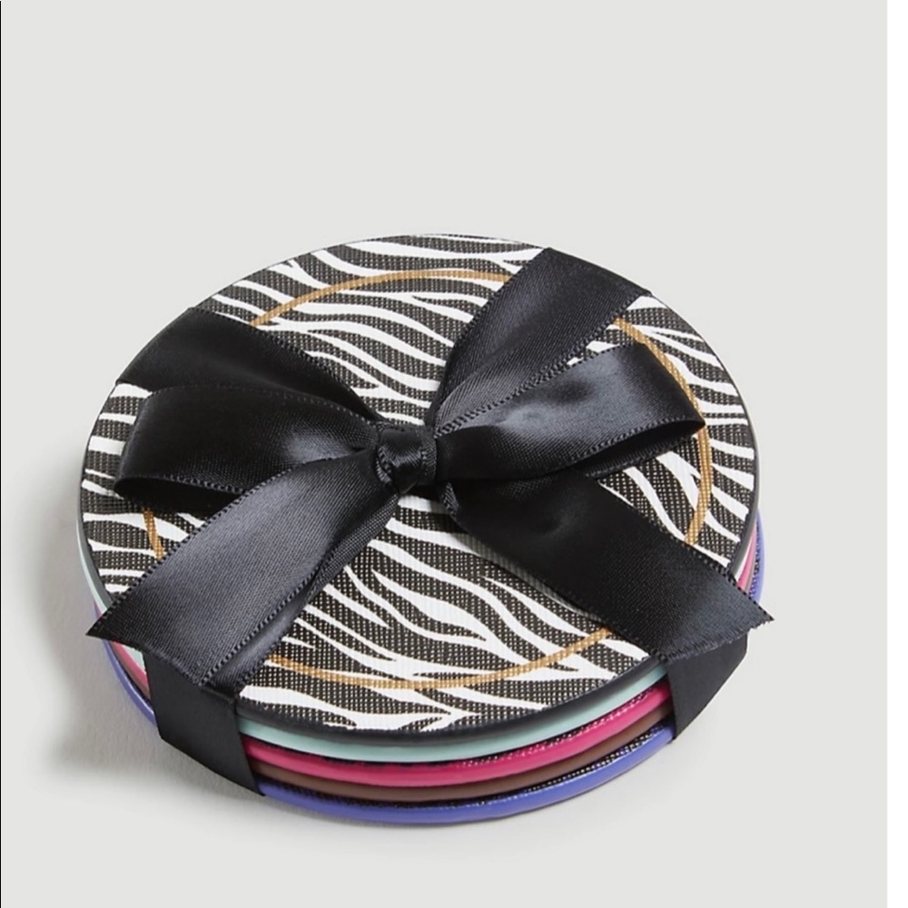 Ann Taylor zebra print coaster set